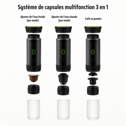 Cafetière expresso Caféo rechargeable portable 3 en 1